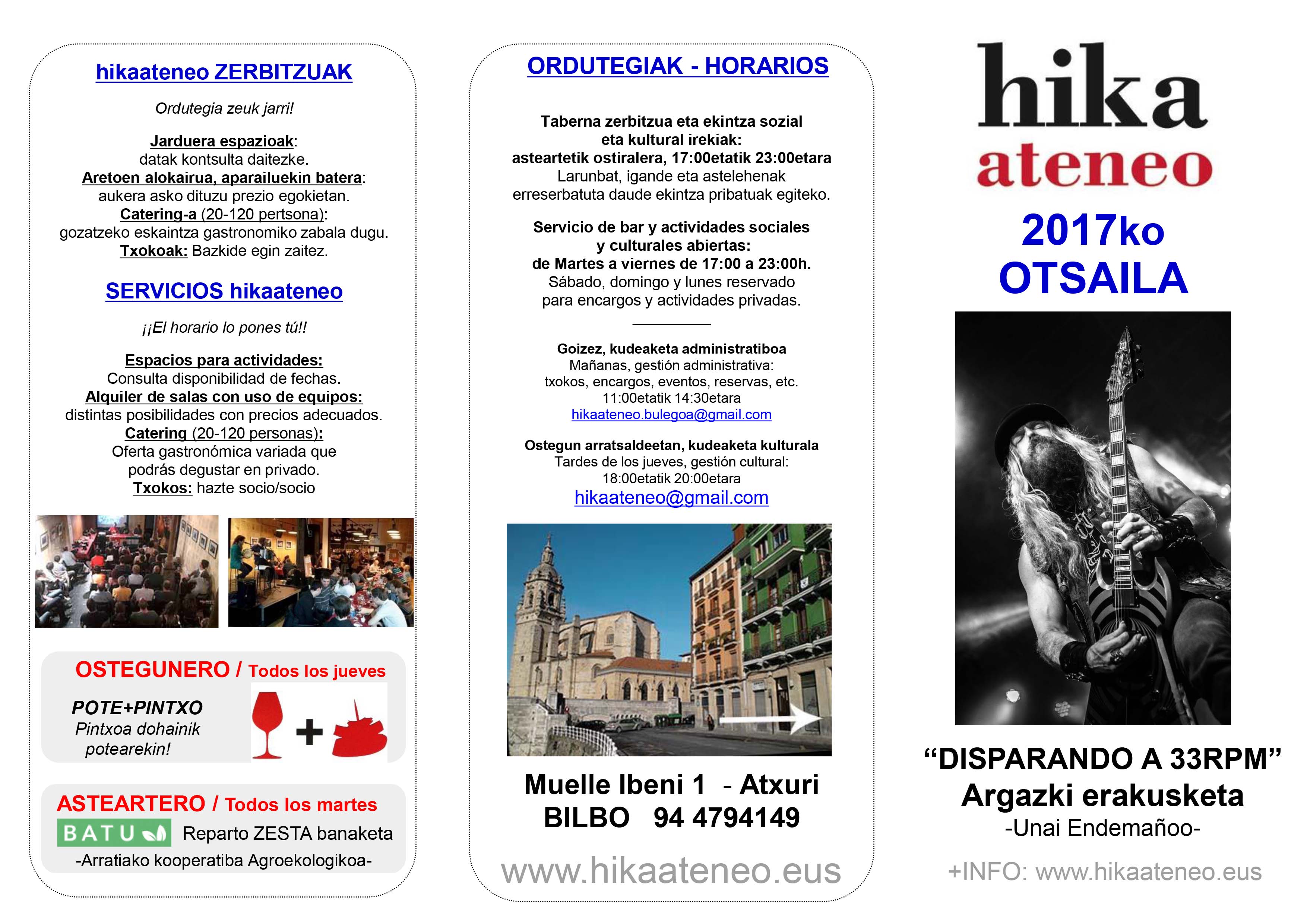 Agenda Hika Ateneo Bilbao Otsailak 2017 Febrero