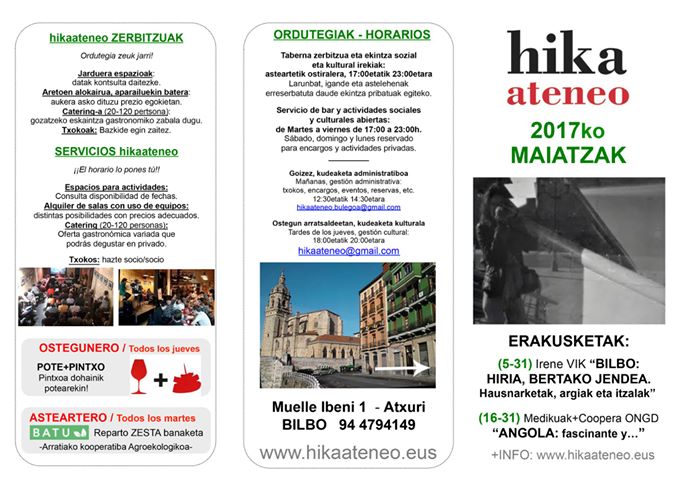 Agenda Hika Ateneo Bilbao Maiatzak 2017 Mayo